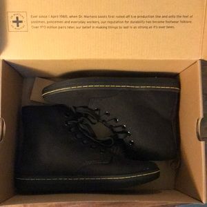 Dr. Martens black canvas ankle boots